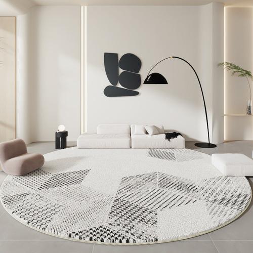 Minimalist Bedroom Decor Black White Carpet Fluffy Soft Carpets for Living Room Home Plush Floor Mat Large Area Lounge Round Rug