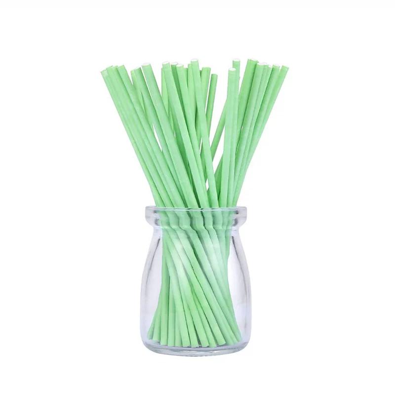 100 Stück Papier-Lollipop-Sauger-Sticks für Cake Pops, Süßigkeiten, Popcake-Sticks, 15,2 x 5/81,3 cm, 150 x 3,5 mm