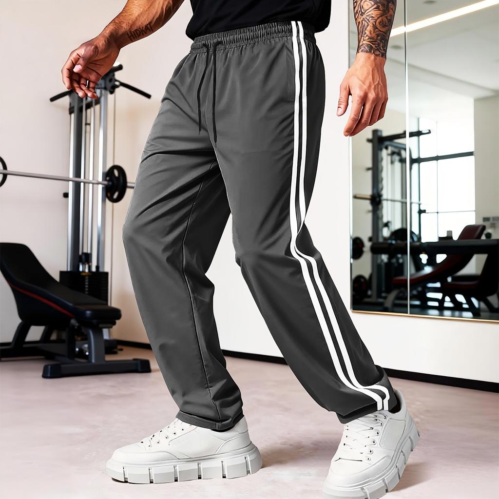 Men's Casual Pants Loose Drawstring Waist Lightweight Trousers Streetwear