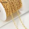 18K Gold Plated Brass 5.7*8.5mm Oval Link Chain Big Rolo Cable Bulk Chains for DIY Jewelry Making Necklace Bracelet Accessories