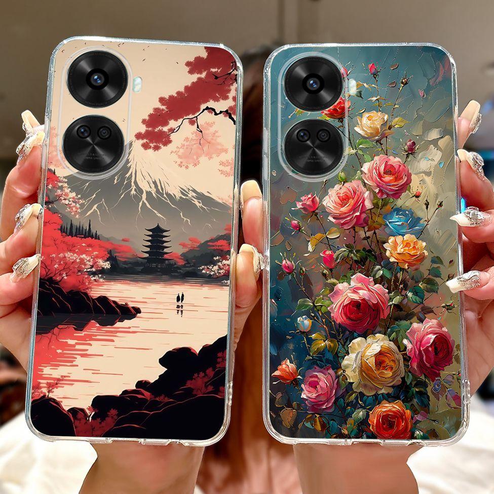 For Huawei Nova 11 SE BON-AL00 Case For Huawei Nova 12 SE Cover BNE-LX1 Luxury Butterfly Love Fashion Flowers Cool Lion Painted
