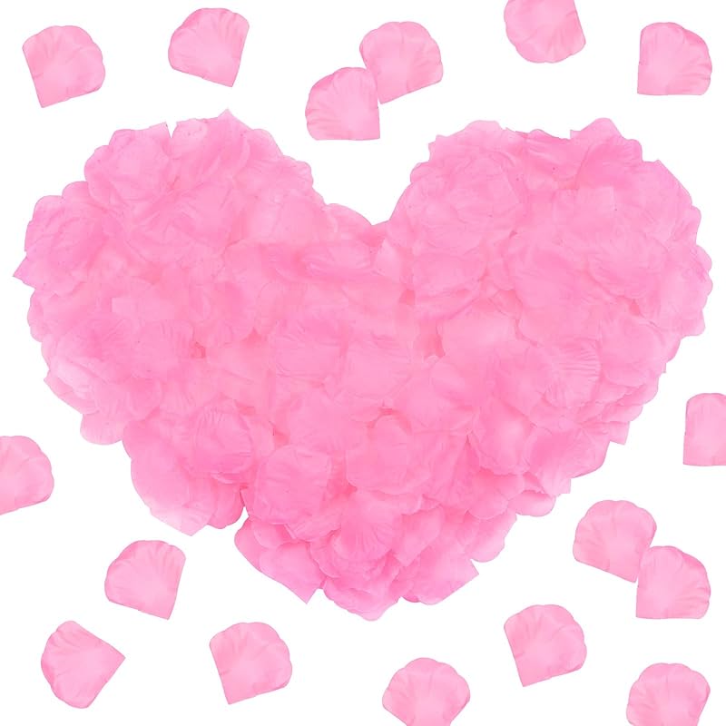 3000-Pack Silk Artificial Flower Rose Petals, 1.97x1.97 Inch Silk Rose Petals Wedding Faux Flowers for Wedding/Party/Aisle Runner/Bridal Shower/Table