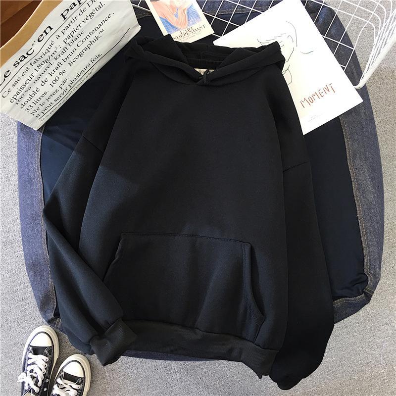 2024Herbst Lässige Damen Einfarbiges Kapuzensweatshirt Bequeme Stretch-Sweatshirts Locker Tasche Warme Kleidung Mode Street Damen Pullover
