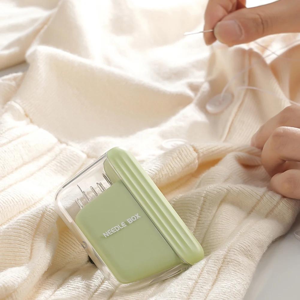 Magnetic Sewing Needle Box with Needle Portable 5 Size Embroidery Needles Magnet Storage Case Home DIY Craft Sewing Accessories