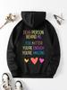 Letter Love Printed Hoodie, Women's Trendy Street Hoodie, Comfortable Daily Off Street Item, Conveying Warmth and Power
