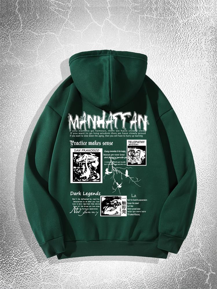 Autumn and Winter Men's Casual and Stylish Dove Letter Print Hooded Sweatshirt Jogging Pullover Street Hoodie S-3XL