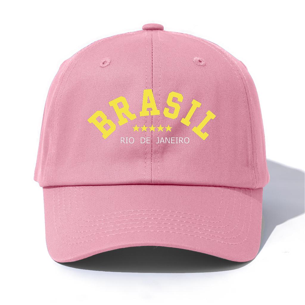 1pc BRASIL Print Baseball Cap for AdultsMinimalist Retro Style Casual Soft Adjustable Dad HatPerfect As Gift
