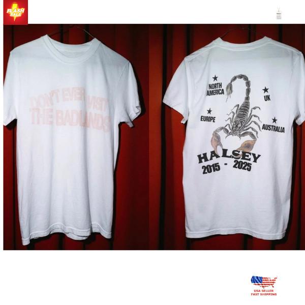 NEW!!! Halsey Back To Badlands Merch Decade Tour 2025 2026 reprint T-Shirt Unisex T-Shirt L