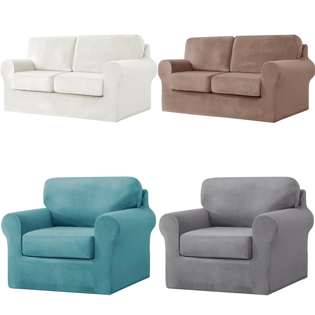 Elastic Polyester Sofa Cover For One Two Three Seat Sofas With Antiwrinkle And Easy Clean Functionality