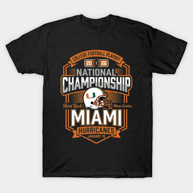 

Men Black Print T-shirt Miami Hurricanes Cfp National Championship 2026 No-Cut Transfer Paper Print Cotton Tshirt M чорний