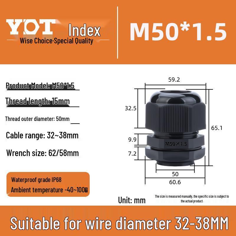 Waterproof Nylon Cable Connector M20*1.5 Plastic Sealing Gland Industrial Accessory