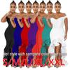 Women's V-Neck Ruffle Fishtail Skirt Dress - Solid Color