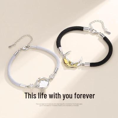 Whale Seashell Couple Bracelet: Unique Design for Men & Women, Handcrafted Rope, Perfect Christmas Gift