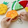 Wonder Pocket Watermelon Orange Fruit Shape Plush Keychain Pendant Coin Pocket Pouch Purse