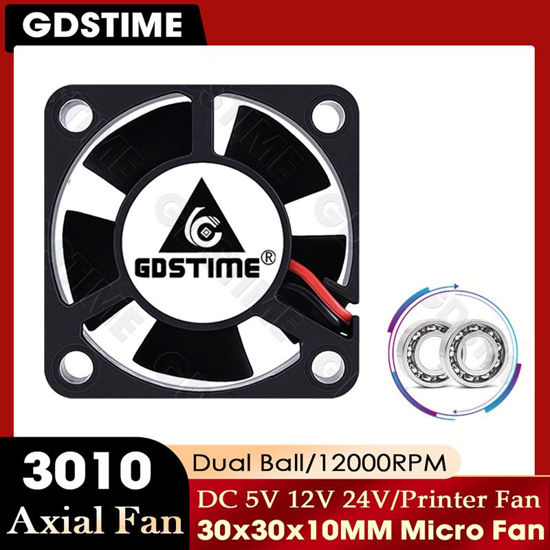 GDSTIME 3010 Fan 24V Ball Bearings Brushless Fan 30x10MM 12V 5V Cooling Fan 30MM Micro Fan for Car Lamp,3D Printer Part Cooling Fuel Injectors 6