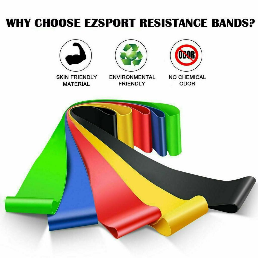 Maijiabao 5pcs Latex Stretching Loop Bands Set Home Gym Fitness Yoga Resistance Belts