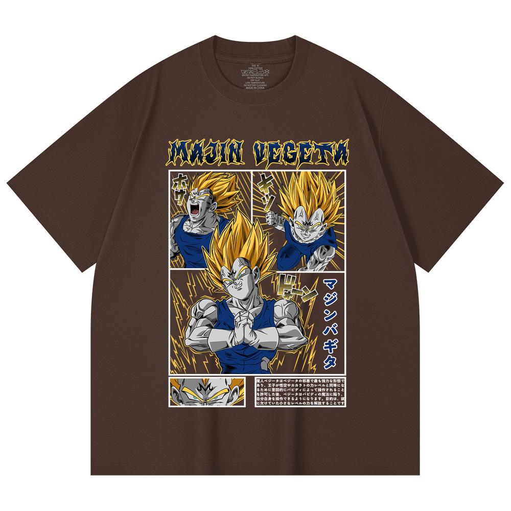 T-shirt Unisex Pesante 100% Cotone 230 Gsm con Stampa Dragon Ball V45 Majin Vegeta