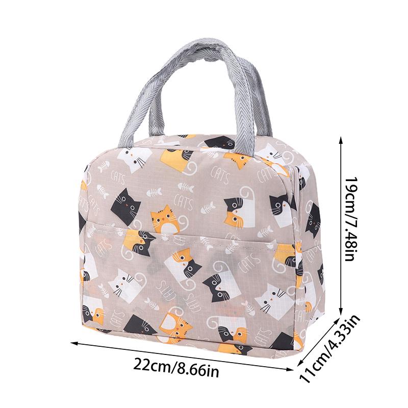 Lunch Bag Handle Insulation Cooler Bag For Women Kid Cartoon Animals Lunch Box Picnic Travel Portable Food Storage Thermal Bag
