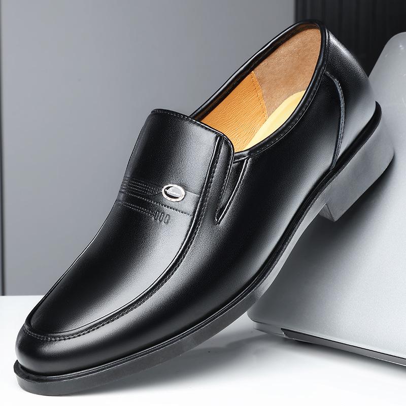 

«Мужские деловые туфли из натуральной мягкой кожи с нескользящей дышащей отделкой для людей среднего и пожилого возраста» 43