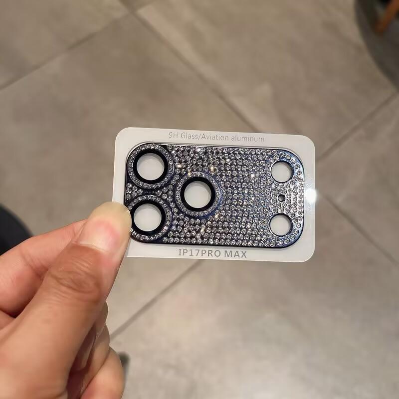 Luksusowa ręcznie robiona naklejka z cyrkoniami odpowiednia do folii na obiektyw iPhone 17Promax dla iPhone17Pro osłona tylnej kamery