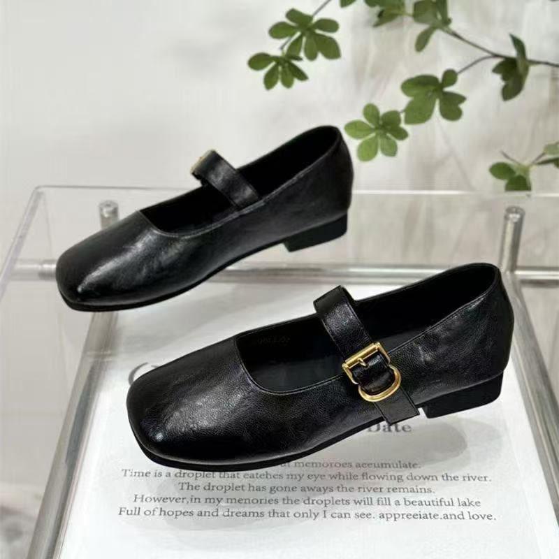 

Single shoes new retro spring new square head Mary one-word precious shoes temperament French gentle single shoes 35 чёрный