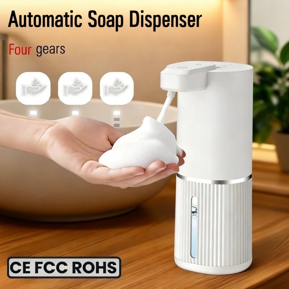 Automatic 4 Gear Automatic Foam Soap Dispenser 380ml Touchless Smart Display Wall Mount USB Rechargeable for Bathroom Kitchen