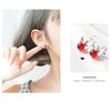S925 Sterling Silver Garnet Reindeer Antler Stud Earrings - Cute Christmas Gift with Japanese and Korean Girlish Style
