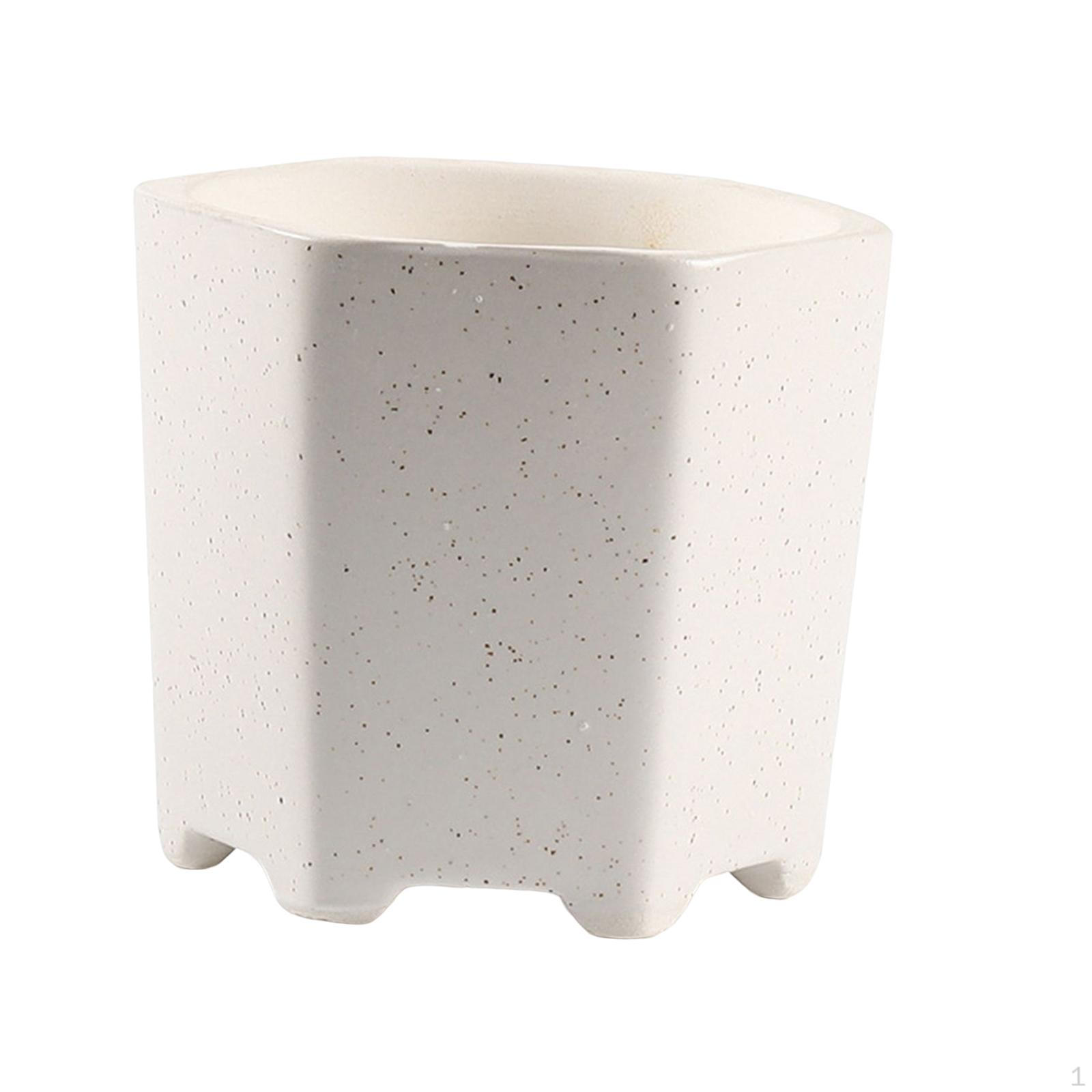 

pot Decoration Lightweight Hexagon Containers Ceramic Planter Pots Tub for Study Indoor Nursery белый