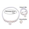 Flower Charm Pearl Elastics Bracelet Acrylic Necklace Bracelet Ring  Gifts