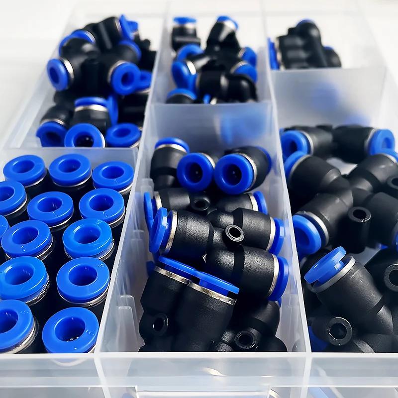 51 PCs Boxed PU-6/PE-6/PZA-6/PY-6/PV-6/PG-6/PK-6 Pneumatic Connectors Kit 6mm Outer Diameter of the Hose Pipe Tube Air