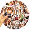 50Pcs/Set Coffee Lovers Sticker Self-adhesive Waterproof PVC DIY Phone Cover Cup Luggage Skateboard Laptop Scrapbook Graffiti Decal Kit