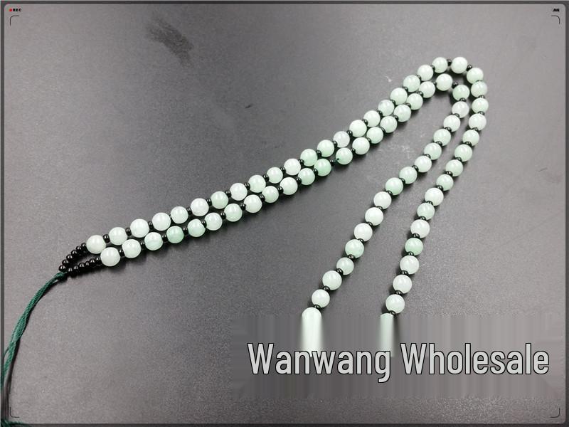 6mm Jade Round Bead Necklace with Hand-Strung Braided Cord – New Model