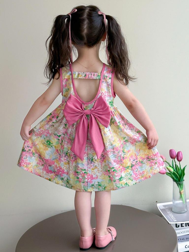 2025 New Fashion Floral Sleeveless Summer Dress for Baby Girls – Cotton
