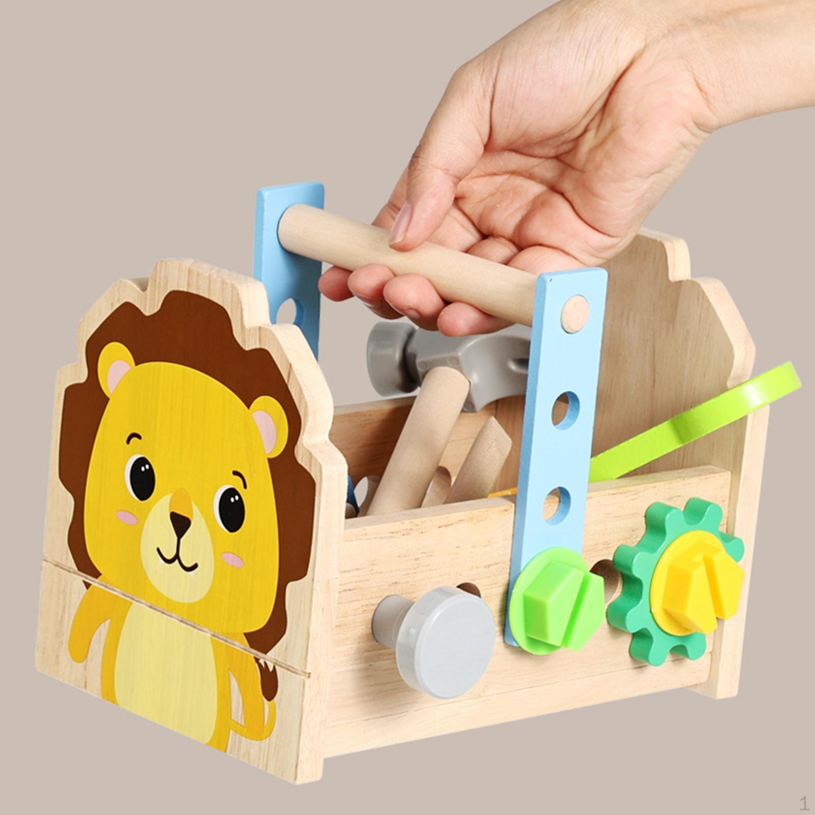 

Kids Tool Set Construction Toys Early Childhood Education Nut and Screw Tightening Wooden Toddlers