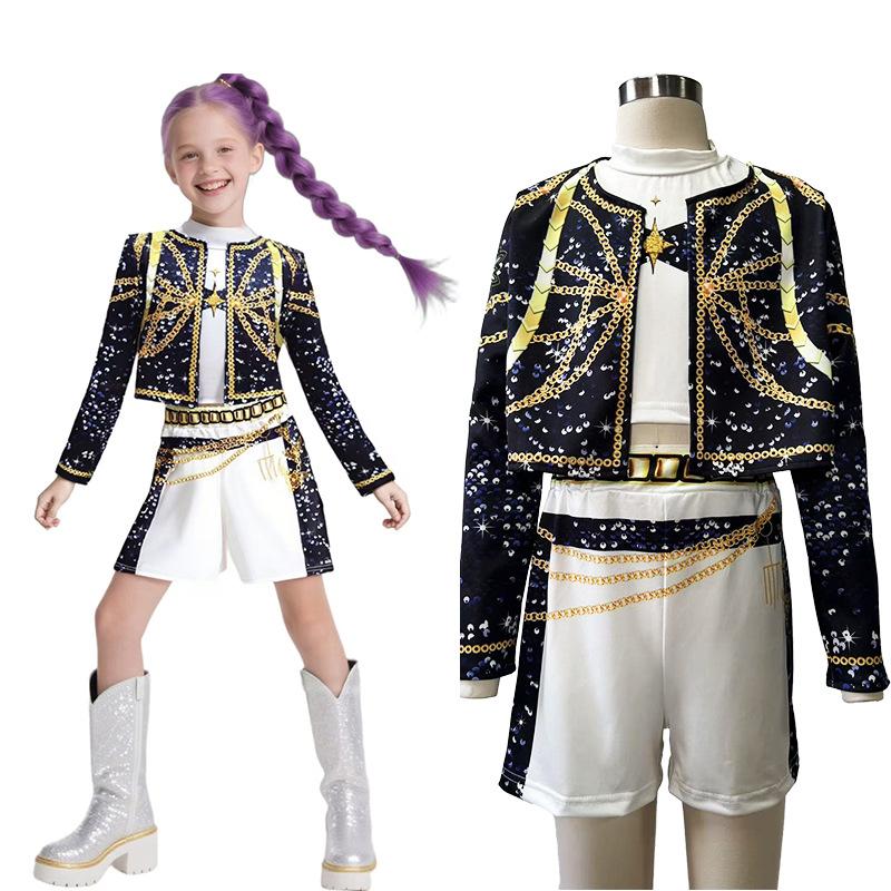 Demon Hunter Cos Costume Girl Demon Hunter Kpop Pop Singer Halloween Costume Stage Costume