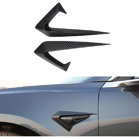 Auto Parts 2PCS Side Camera Protection Cover Carbon Fiber mudapron Trim Cover for Tesla Model 3 2017-2021(Black-Matte Black)