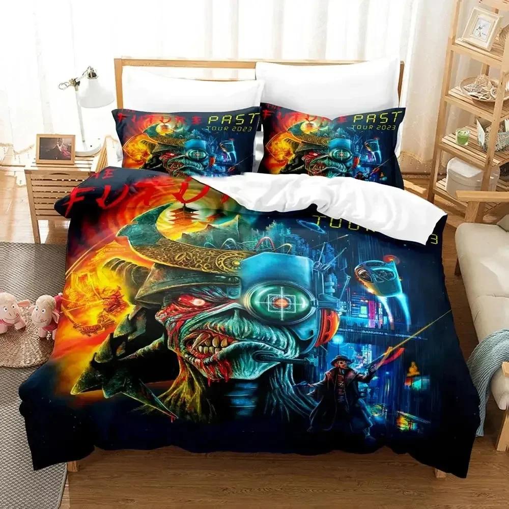 Iron Heavy Metal Maidens Bedding Set Duvet Cover Bed Set Quilt Cover Pillowcase Comforter king Queen Size Boys Adult Bedding Set