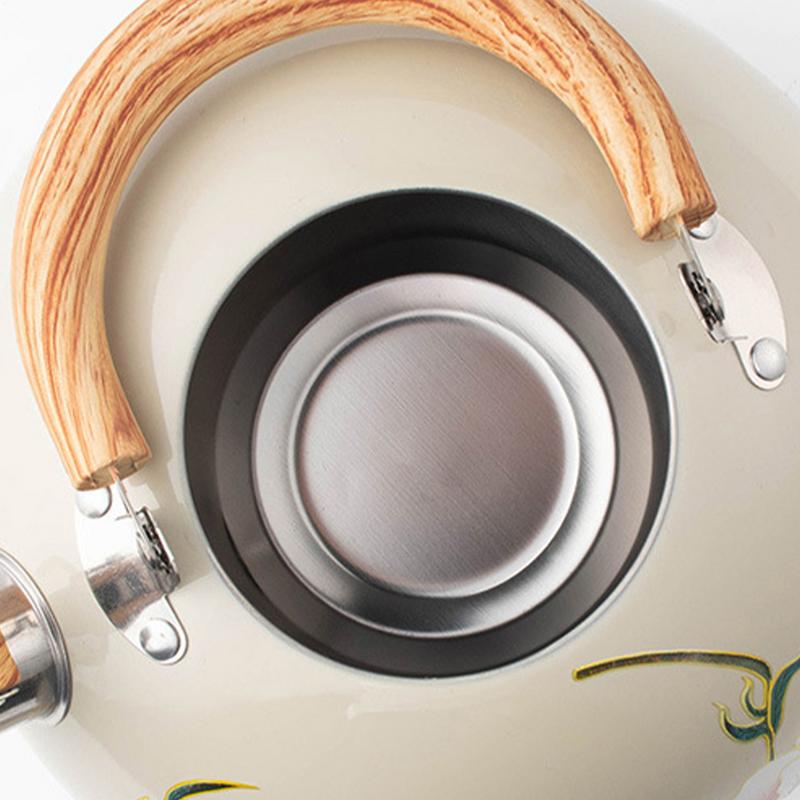 Kessel Teekessel Vintage Blumig Emailliert Teekanne Edelstahl PVC Chinesisches Küchengerät Pfeifkessel Heimküchen-Dekor