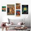 Travel To Europe Japan by Air France Canvas Painting Vintage Wall Pictures Kraft Poster Coated Wall Sticker Home Decoration Gift