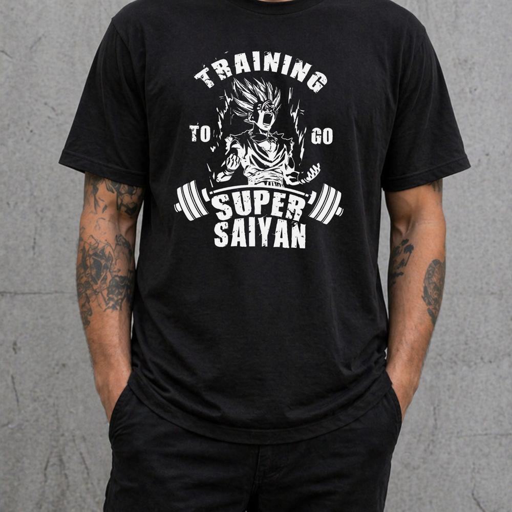 Dragon Ball Z Super Saiyan Training T Shirt Anime Gym Tee Adults Kids Gym Top 2XL