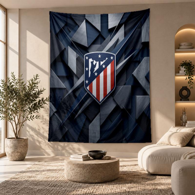 Decorative Tapestry,Atletico Madrid Printed Wall Art, Lightweight Wall Hanging For Bedroom Background