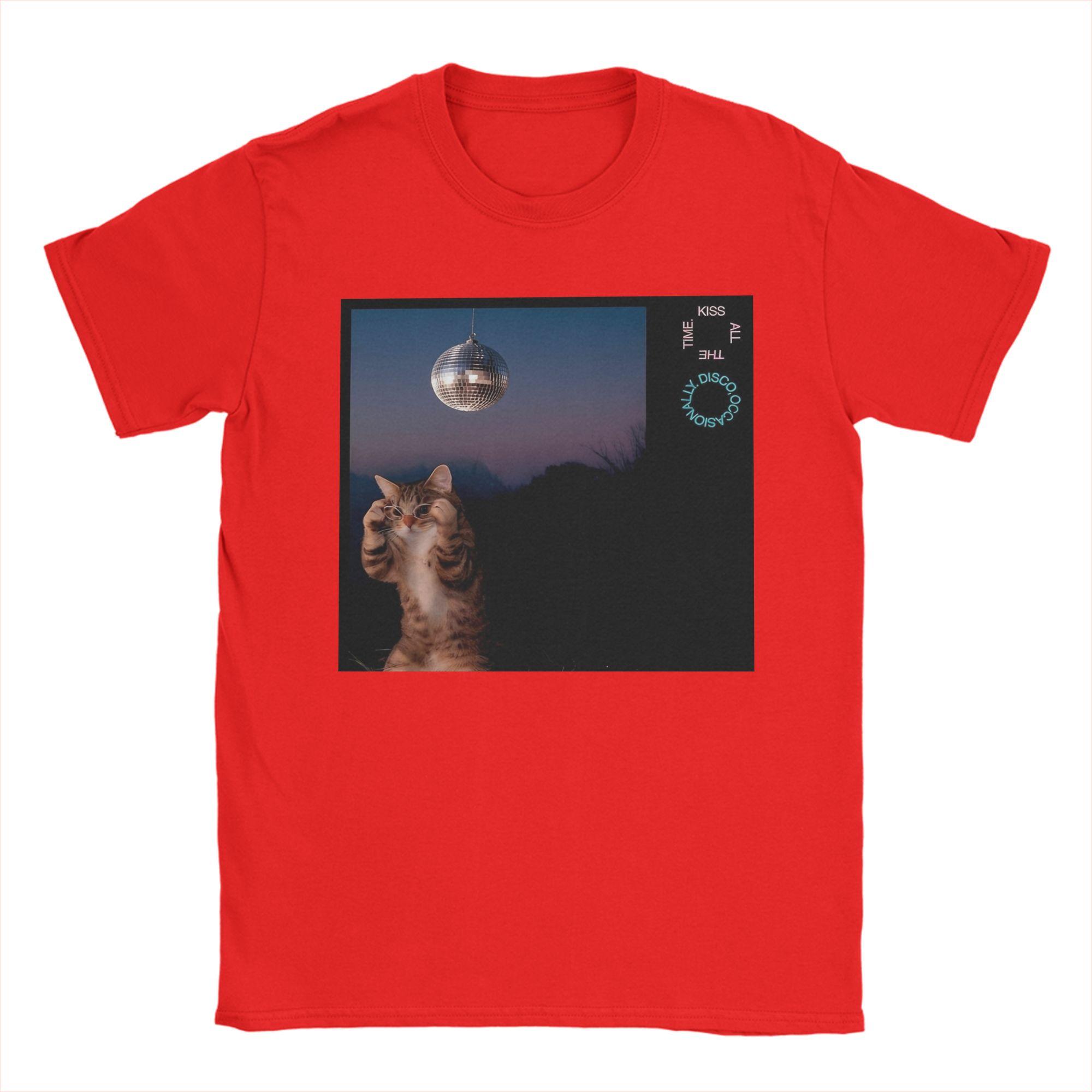 

Harry Styles Kiss All The Time Disco Occasionally TShirts Men Cat Cotton Tee Shirt Round Collar Short Sleeve T Shirts Clothes S
