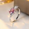 Dlicate Silber Farbe Ringe für Frauen Platz Rosa CZ Zirkon Ring Romantische Hochzeit Partei Schmuck Geschenk