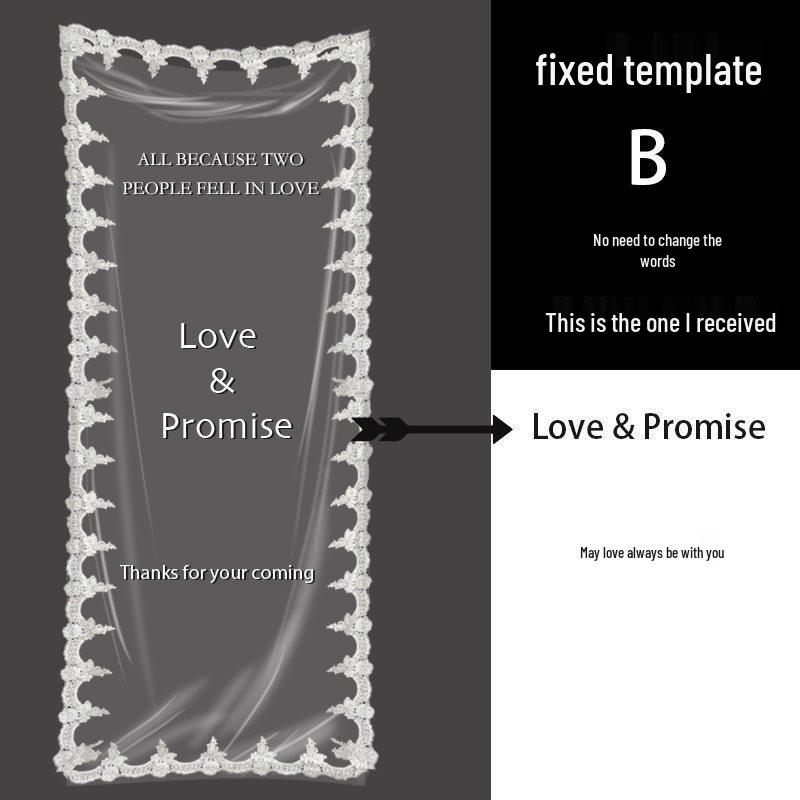 Lace Yarn Wedding Welcome Sign Photo Backdrop Prop