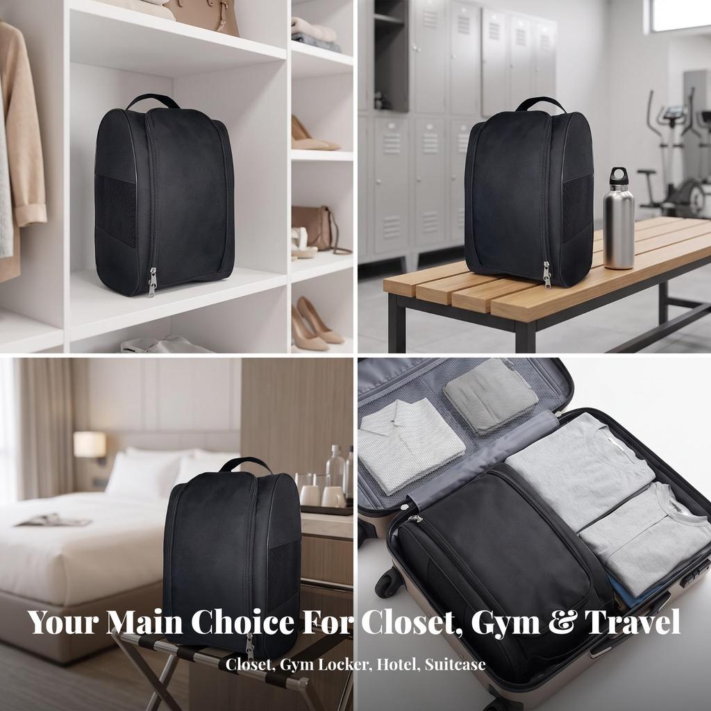 Shoe Storage Bag with Handle Ventilated Travel Tear-Resistant