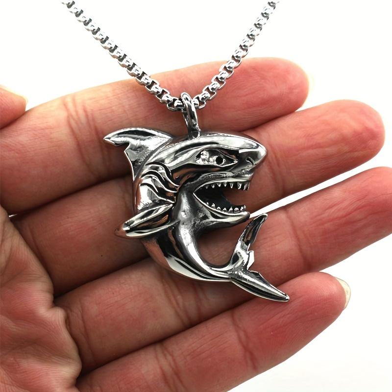 

Новая Личность Свирепая Акула Подвеска Ожерелье Мужская Мода Животные Аксессуары Шарм Мотоциклиста Ювелирные Изделия Вечеринка Юбилейный Подарок
