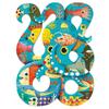 DJECO Puzzle Art Octopus 350-Piece Jigsaw Puzzle, Educational Ocean Octopus Fish Art, Ages 7, 8, 9, 10, Boys and Girls, Elementary School Entrance