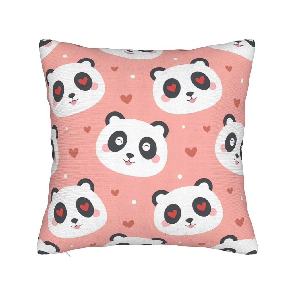 Sushi Panda Square Pillow Case Food Cushion Cover Vintage Polyester Decorative Throw Pillow Case Cover For Home 40*40Cm