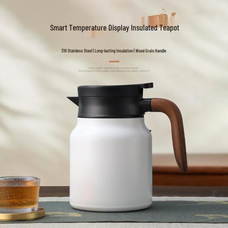 Shangqi Stainless Steel Insulated Stew Tea Pot with Wooden Handle