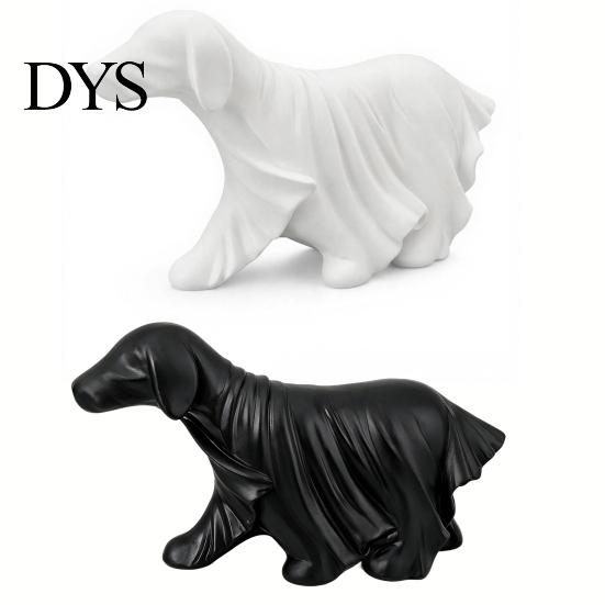 Decorative Ghost Sculptures Halloween Dog Figurine, Resin Spooky Draped Cute Statues Statue for Living Room, Bedroom, Office, Home Desktop Decor